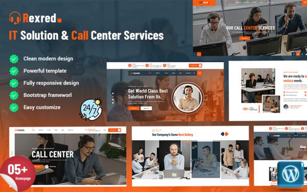 Rexred – IT Solution and Technology WordPress Theme