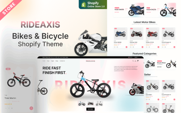 RideAxis – Motor Bike & Bicycle Shopify Store Theme Shopify Theme