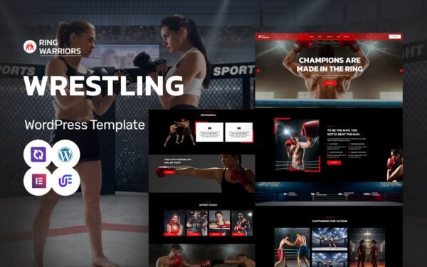 Ring Warriors – Wrestling Academy, Martial Arts And Coaching WordPress Elementor Theme WordPress Theme