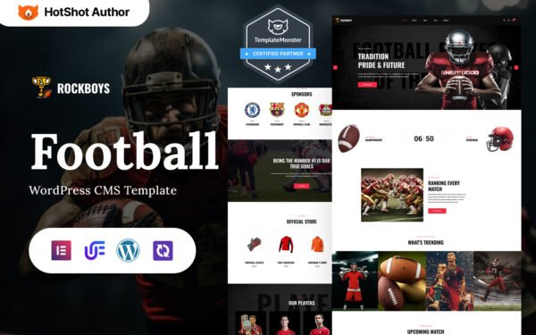 Rockboys – Football, Soccer And Sport Clubs Multipurpose WordPress Elementor Theme WordPress Theme
