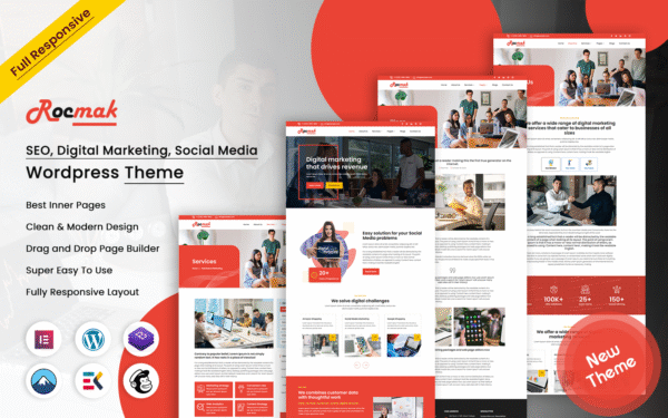 Rocmak – SEO, Digital Marketing, Social Media WordPress Theme