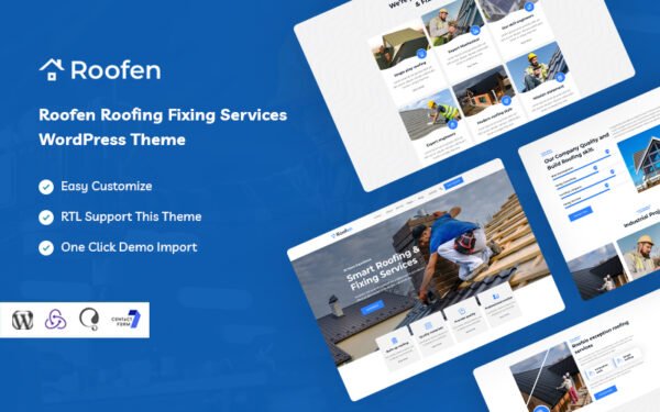Roofen – Roofing & Fixing Services WordPress Theme