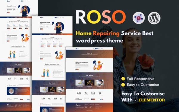 Roso Quality Home Repairing Service – Wordpress Theme WordPress Theme