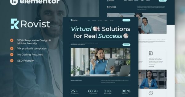 Rovist – Virtual Assistant Service Elementor Template Kit