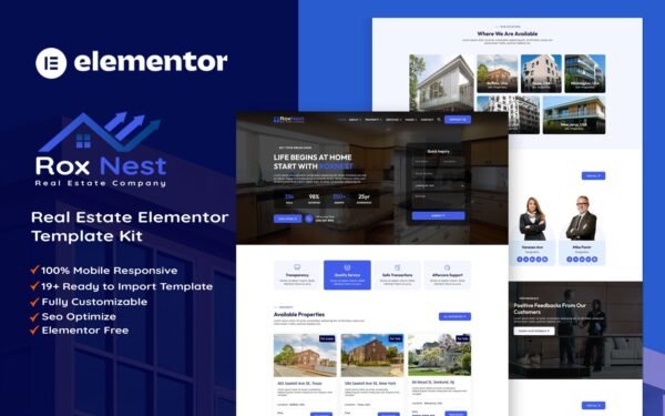 RoxNest – Real Estate Elementor Kit