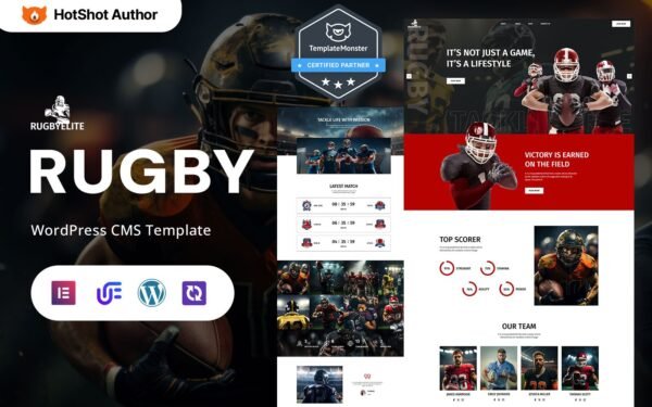 RugbyElite – Rugby Game And Match Schedules WordPress Elementor Theme WordPress Theme