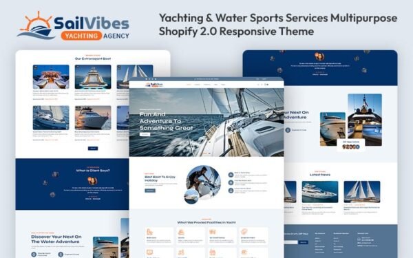 Sailvibes – Yachting & Water Sports Services Multipurpose Shopify 2.0 Responsive Theme Shopify Theme