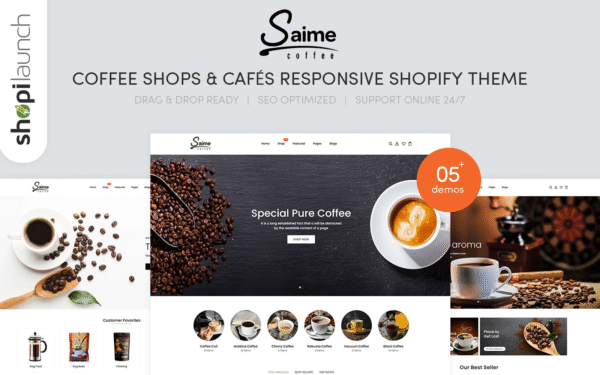 Saime – Coffee Shops & Cafés Responsive Shopify Theme