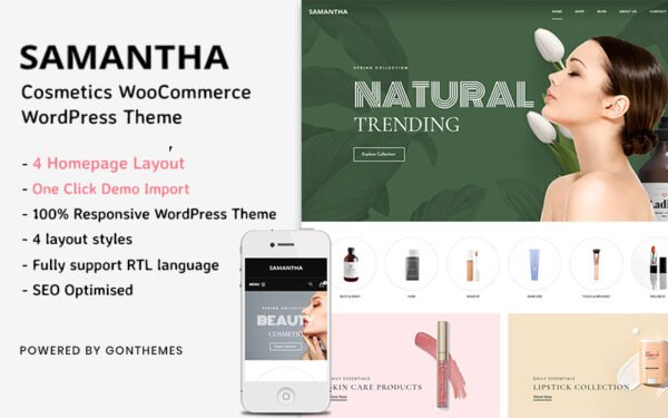 Samantha – Cosmetics WooCommerce WordPress Theme WooCommerce Theme