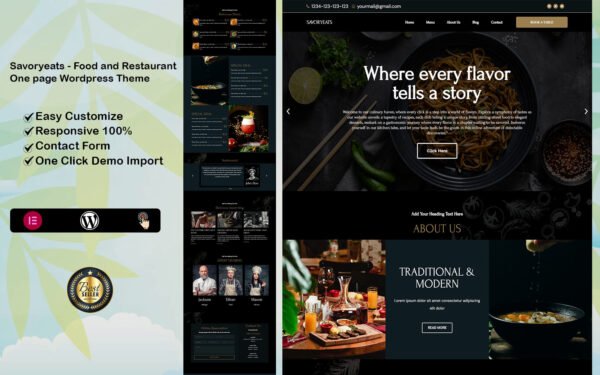 Savoryeats – Food and Restaurant WordPress Theme