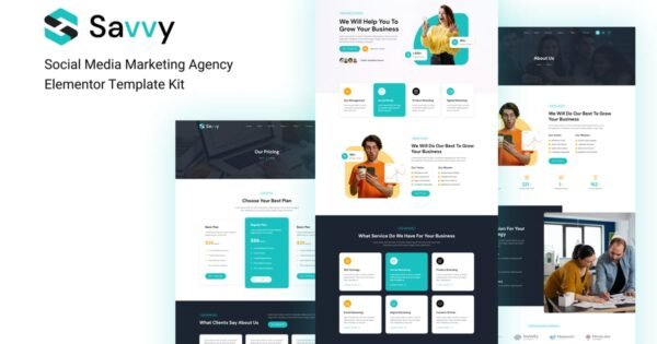 Savvy – Social Media Marketing Agency Elementor Template Kit