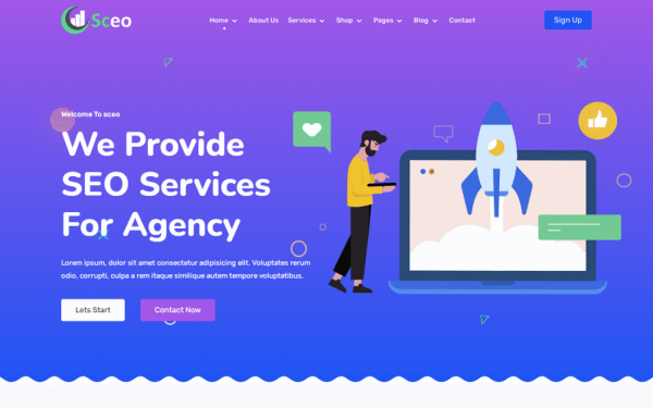 Sceo – SEO Services, SEO Provider Company and Digital Marketing Agency Elementor WordPress Theme