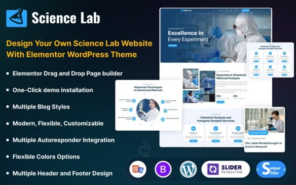 Science Laboratory WordPress theme WordPress Theme