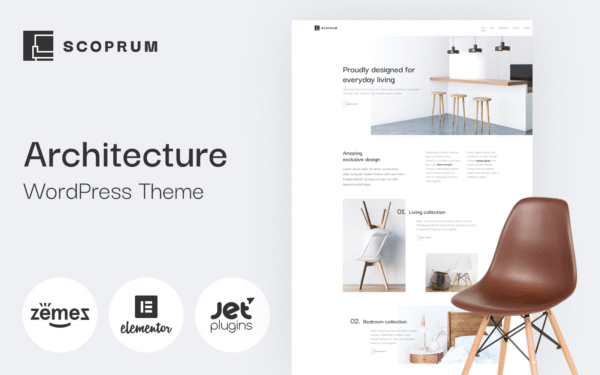 Scoprum – Furniture design for classy studios WordPress Theme