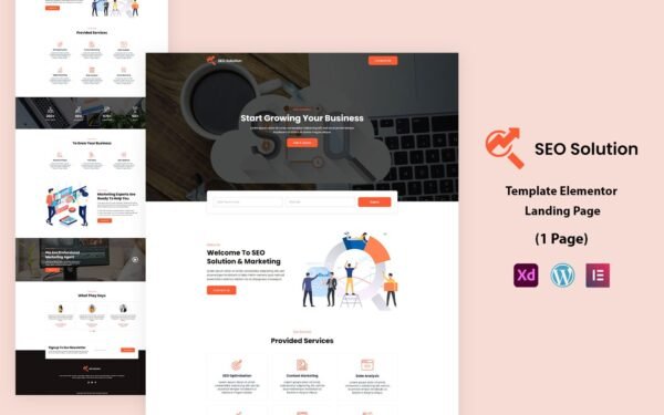 SEO Solution Ready to Use Elementor Landing Page Template Elementor Kit