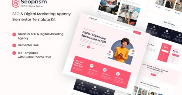 Seoprism – SEO & Digital Agency Elementor Template Kit