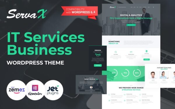 ServaX – IT Services Business WordPress Elementor Theme WordPress Theme