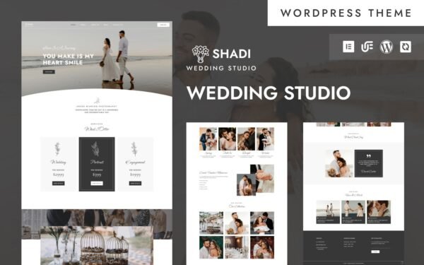 Shadi – Wedding Studio, Photography And Videography WordPress Elementor Theme WordPress Theme