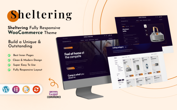 Sheltering – Tracking Elementor WordPress Theme WooCommerce Theme