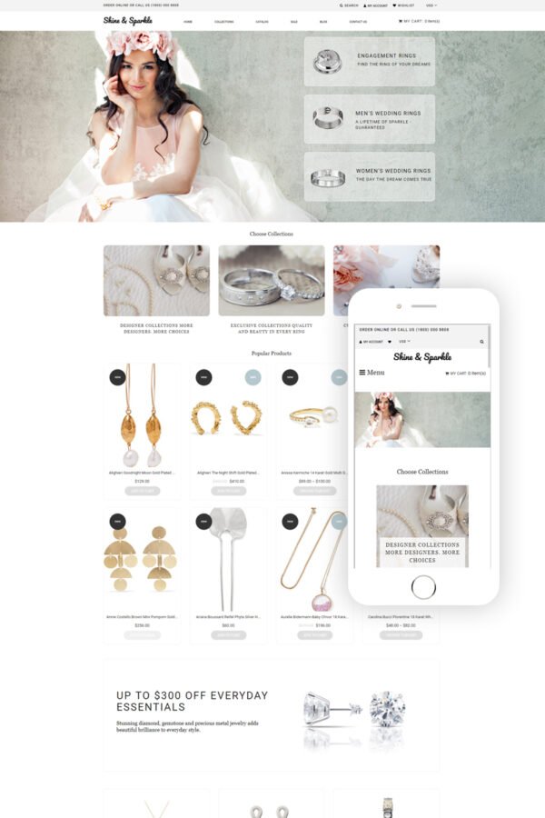 Shine & Sparkle – Jewelry Multipage Stylish Shopify Theme