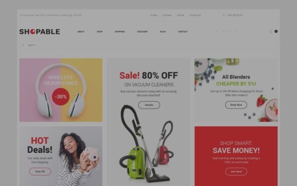 Shopable – Multiconcept Store Responsive WooCommerce Theme