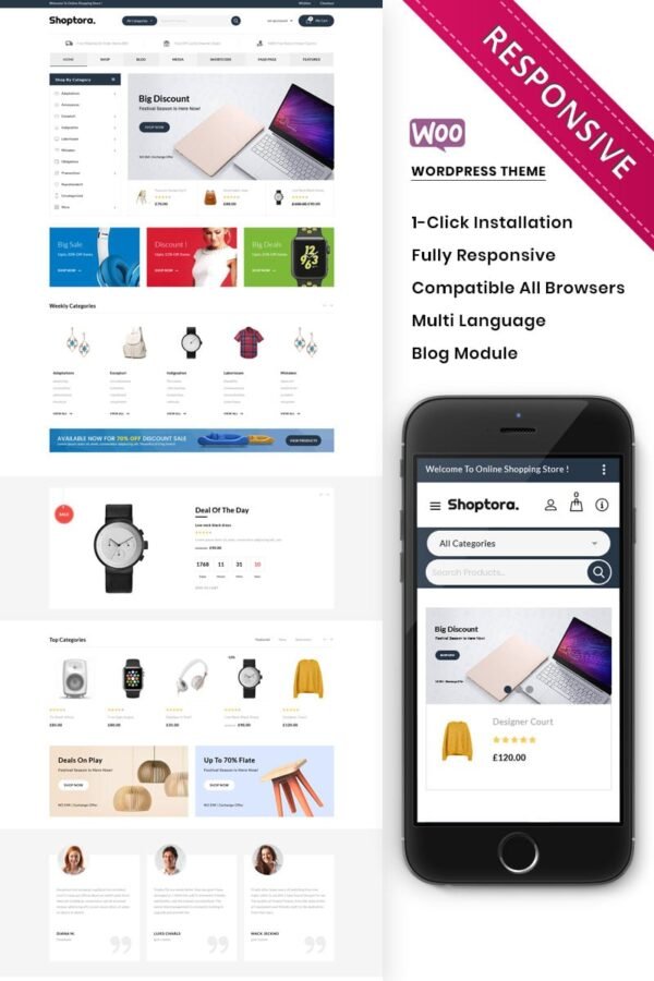 Shoptora – The Mega Store Premium WooCommerce Theme