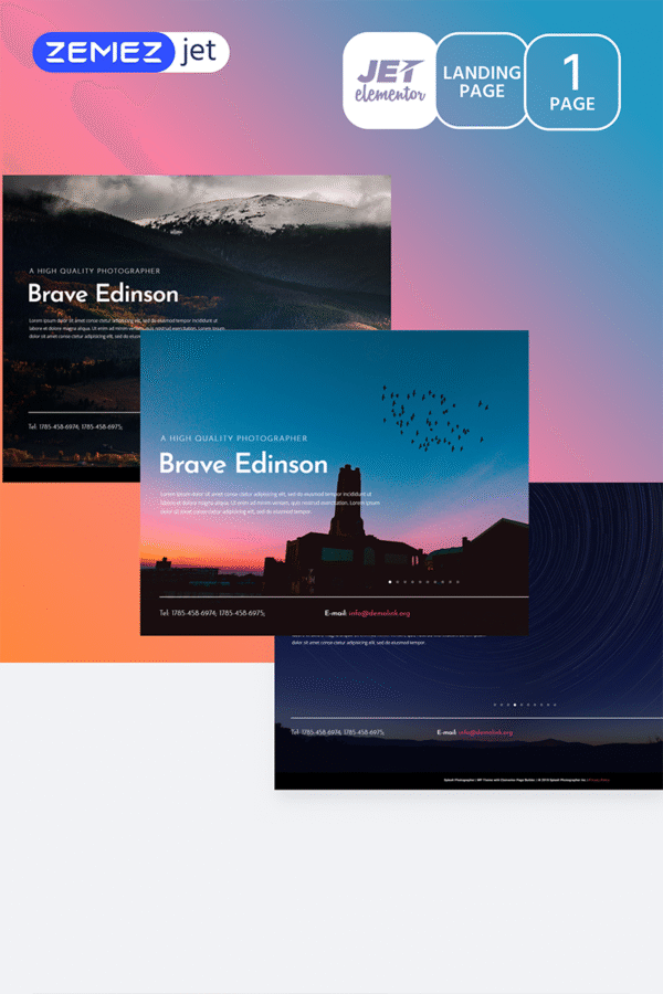 Shotte – Splash Photographer Jet Elementor Template Elementor Kit