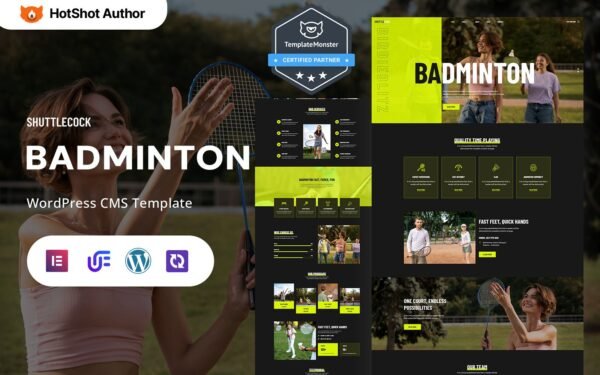 Shuttlecock – Badminton League And Badminton Club WordPress Elementor Theme WordPress Theme