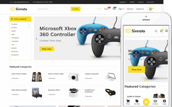 Sinrato – Digital, Electronics Store WooCommerce Theme