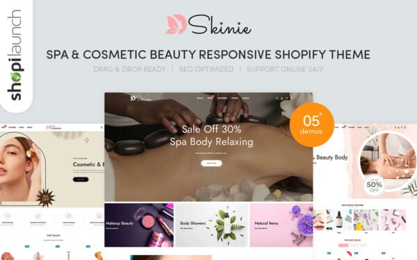 Skinie – Spa & Cosmetic Beauty Responsive Shopify Theme