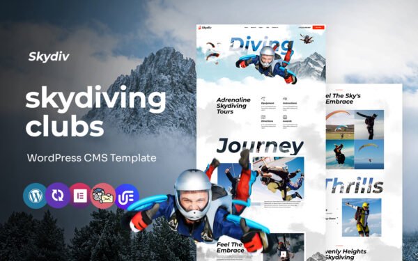 Skydiv – Sky Diving Clubs Multipurpose WordPress Elementor Theme WordPress Theme