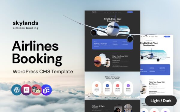 Skylands – Airline Tickets Multipurpose WordPress Elementor Theme WordPress Theme