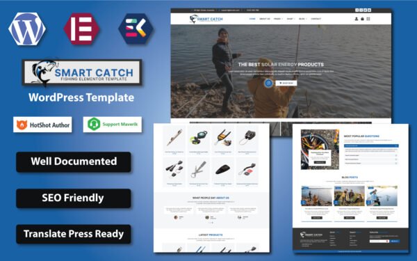Smart Catch – Fishing Equipment WooCommerce Elementor Template WooCommerce Theme