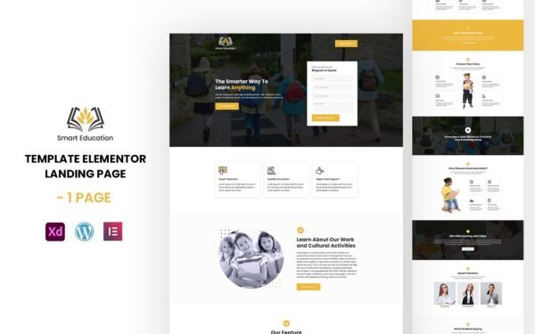 Smart Education – Ready to Use Elementor Template Elementor Kit