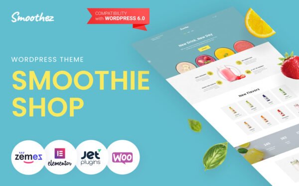 Smoothez – Organic Smoothie Store ECommerce Modern Elementor WooCommerce Theme
