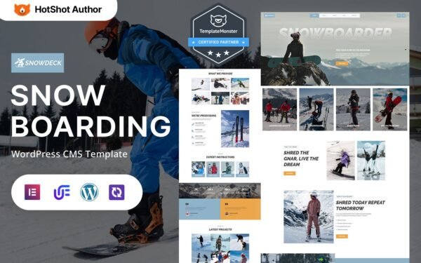 Snowdeck – Snowboarding School And Adventure WordPress Elementor Theme WordPress Theme