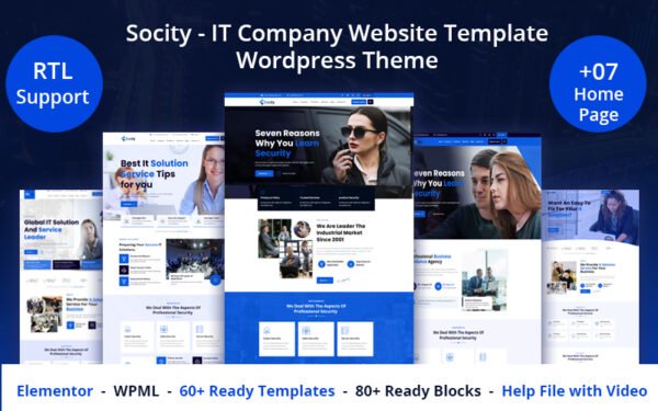 Socity – IT Company Website Template WordPress Theme