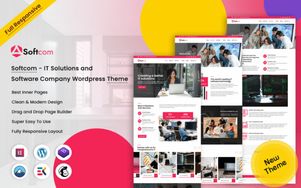 Softcom – IT Solutions and software Company Wordpress Theme WordPress Theme