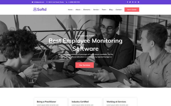 Softd – IT Solution Company Responsive WordPress Theme