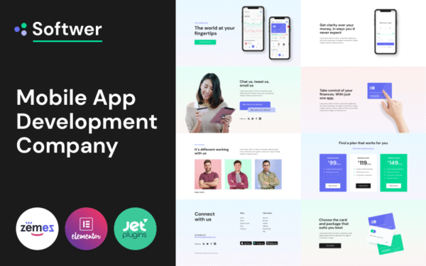 Softwer – Mobile App Development Company Website Template WordPress Theme