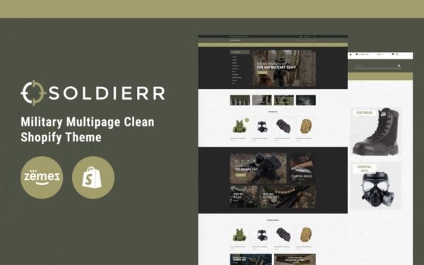Soldierr – Military Multipage Clean Shopify Theme