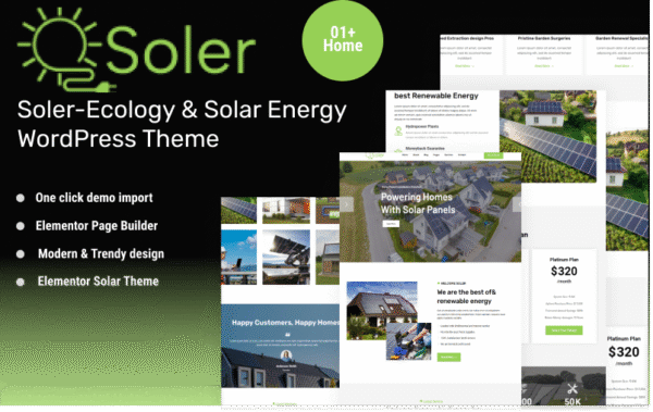 Soler-Ecology & Solar Energy WordPress Theme