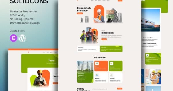 Solidcons – Construction And Industry Elementor Template Kit