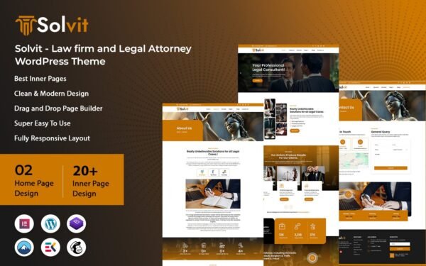 Solvit – Law firm and Legal Attorney WordPress Theme
