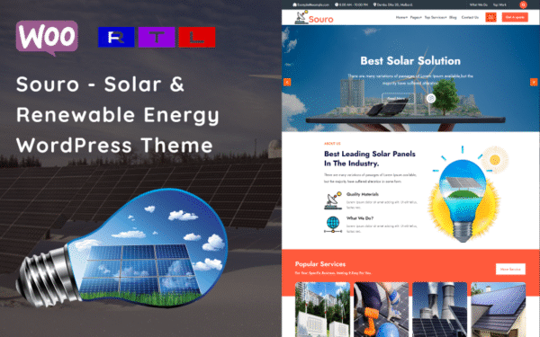 Souro – Solar & Renewable Energy WordPress Theme