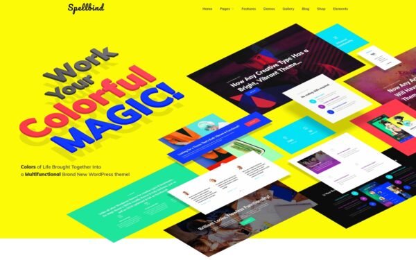 Spellbind – Designer Landing Page WordPress theme WordPress Theme