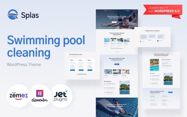 Splas – Swimming Pool Cleaning WordPress Theme and Maintenance Service
