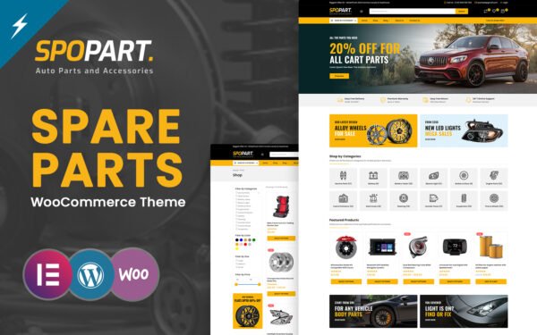 Spopart – Auto Parts and Machine Tools Elementor WooCommerce Themes