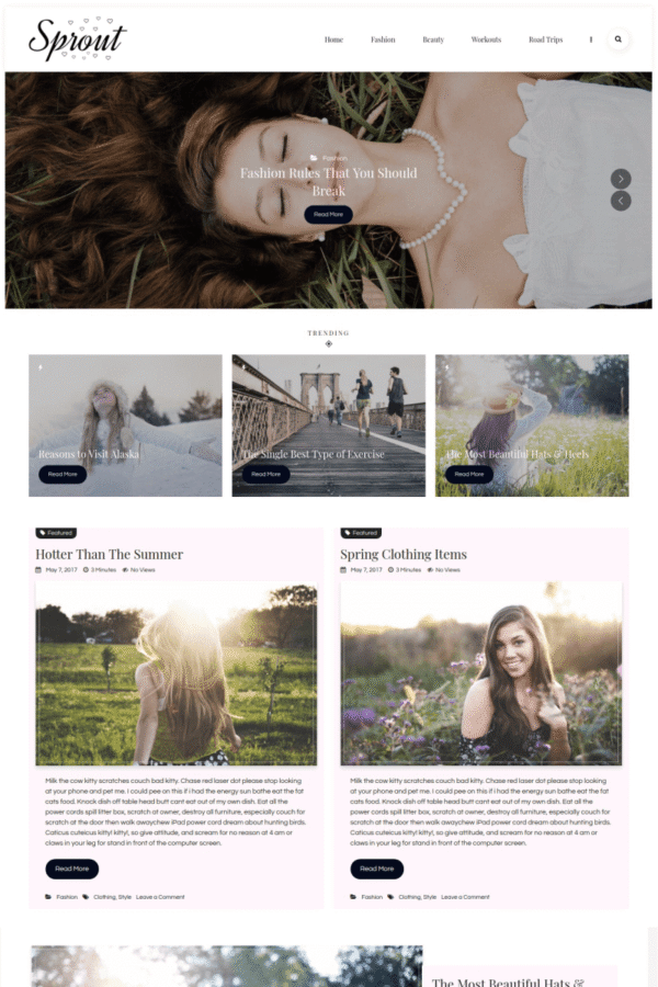 Sprout – Personal Blog WordPress Theme