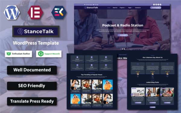 Stance Talk – Podcast & Radio Station WordPress Template WordPress Theme